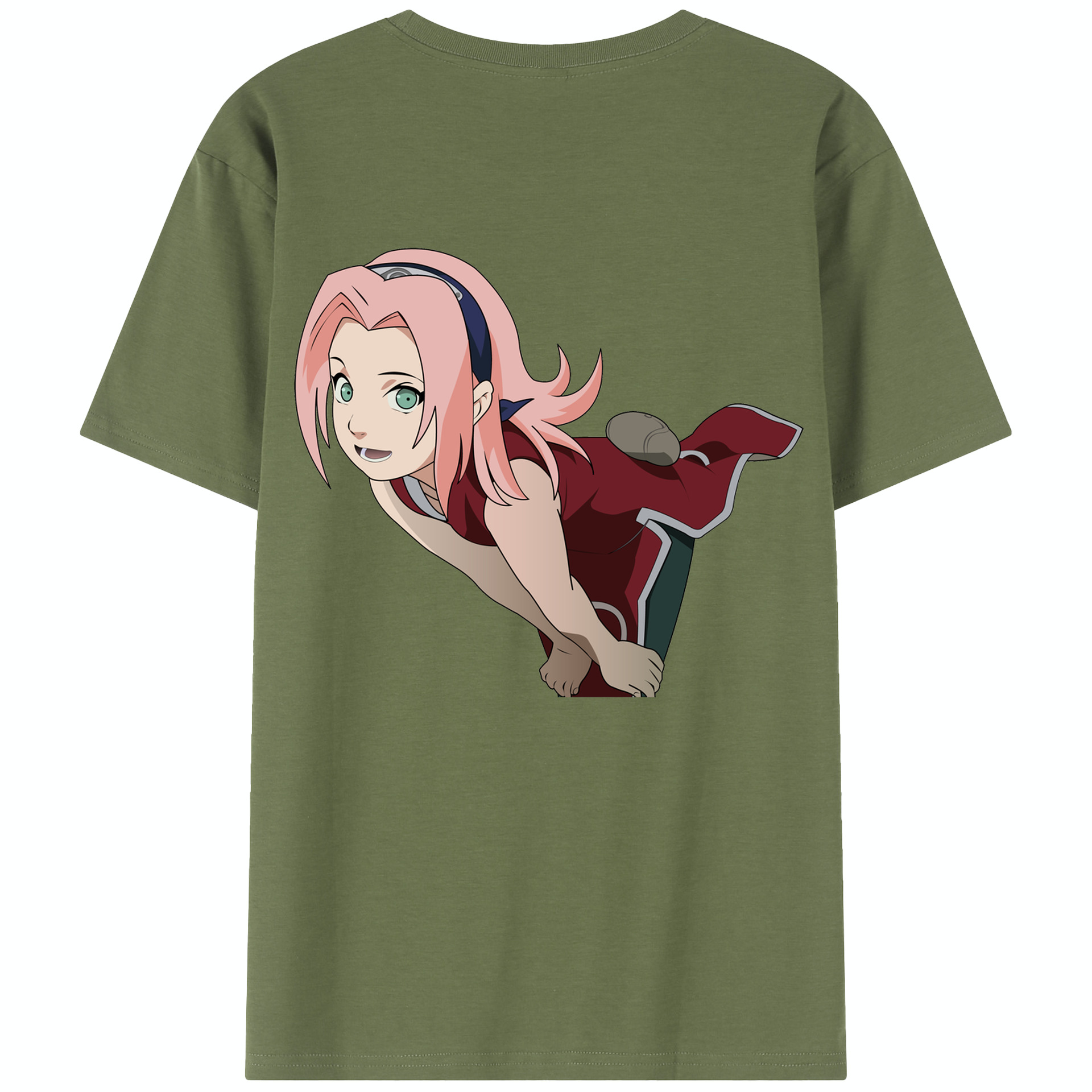 （画像用） NARUTO -ナルト- 春野サクラ Haruno Sakura 綿100％半袖Tシャツ（背面プリント）